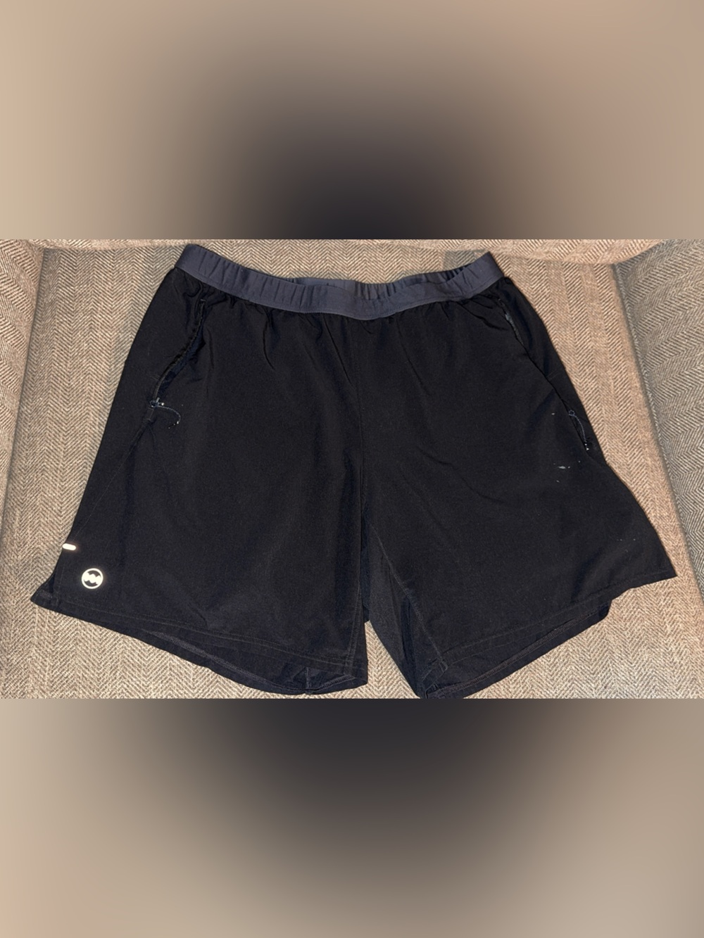 Janji Men's Black Athletic Lined Shorts with Elastic Waistband Size Large